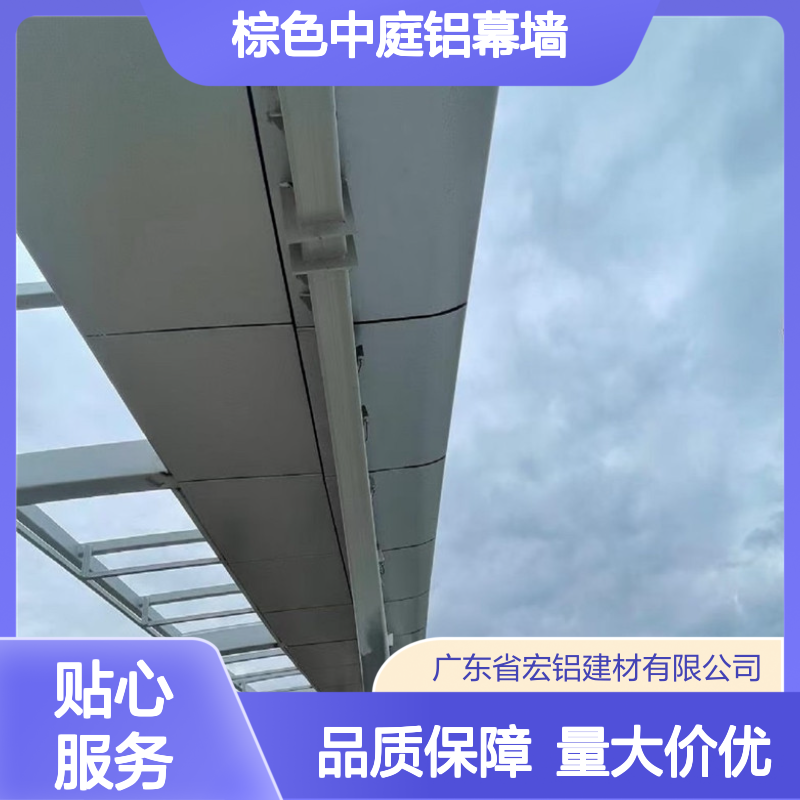 棕色中庭铝幕墙 轻质高强 建筑外墙装饰 美观实用之选