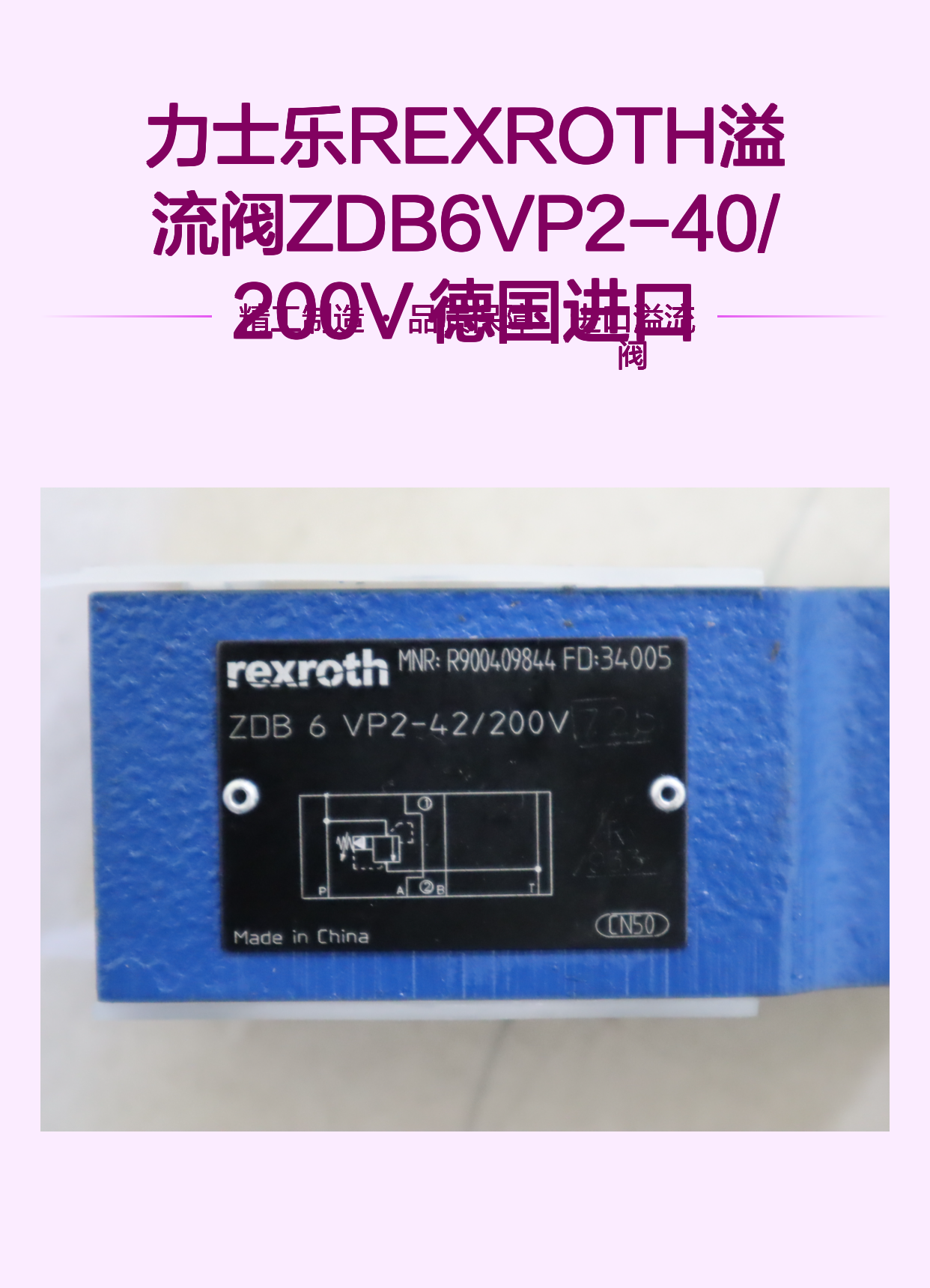 力士乐REXROTH溢流阀ZDB6VP2-40/200V 德国进口