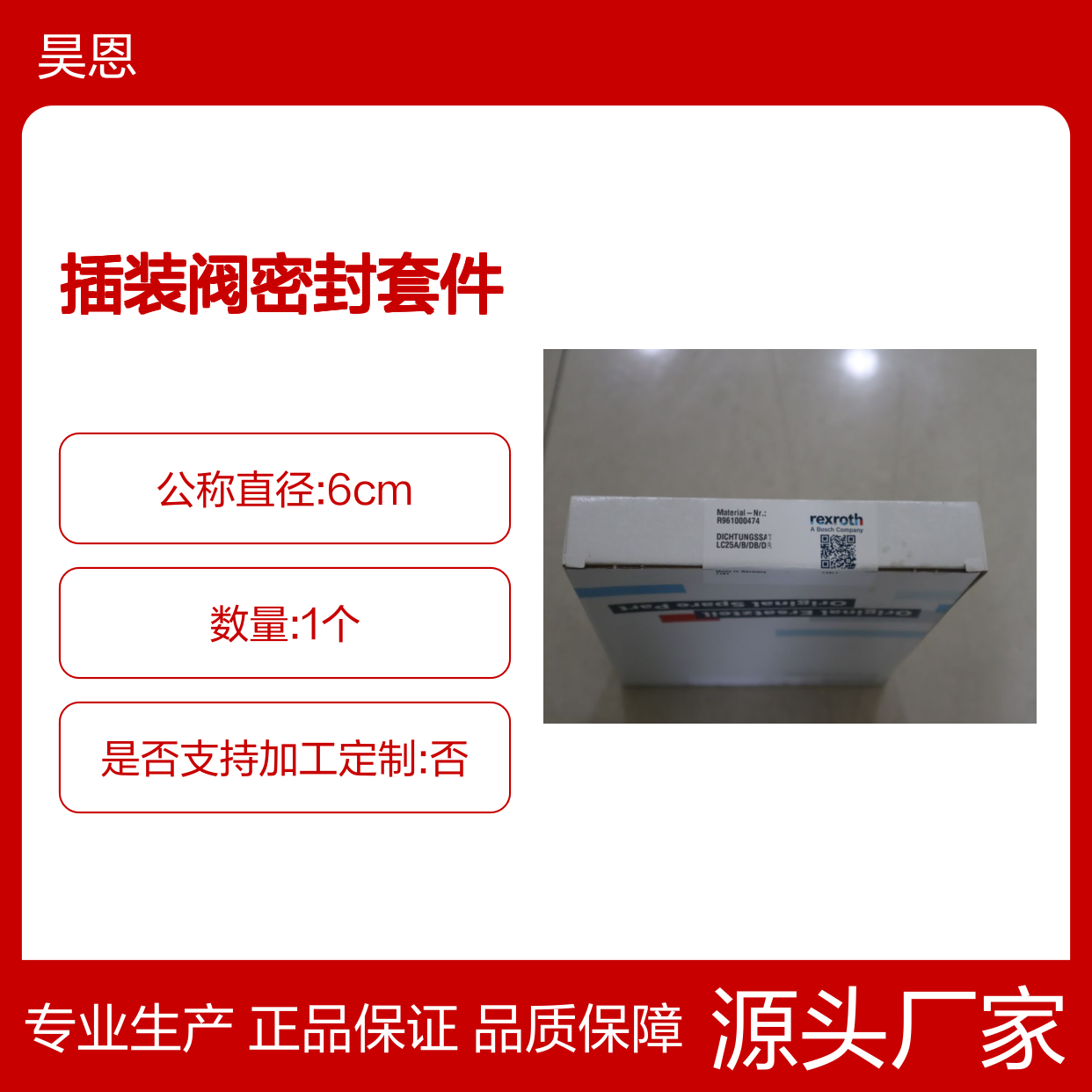 德国力士乐REXROTH插装阀密封套件R961000474