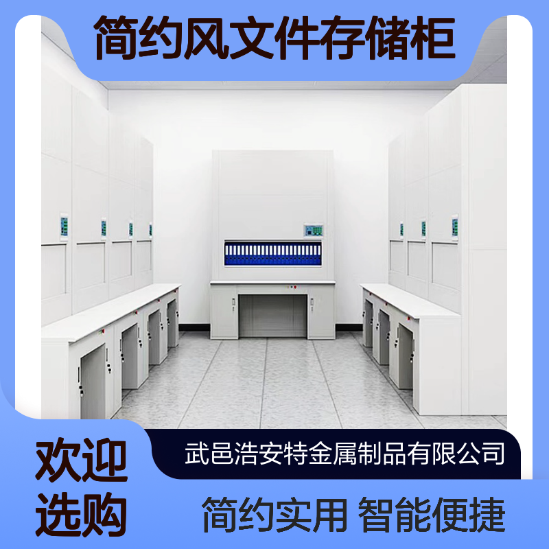 浩安特 自动选层柜 冷轧钢板定制 智能人事回转柜 简约风文件存储柜