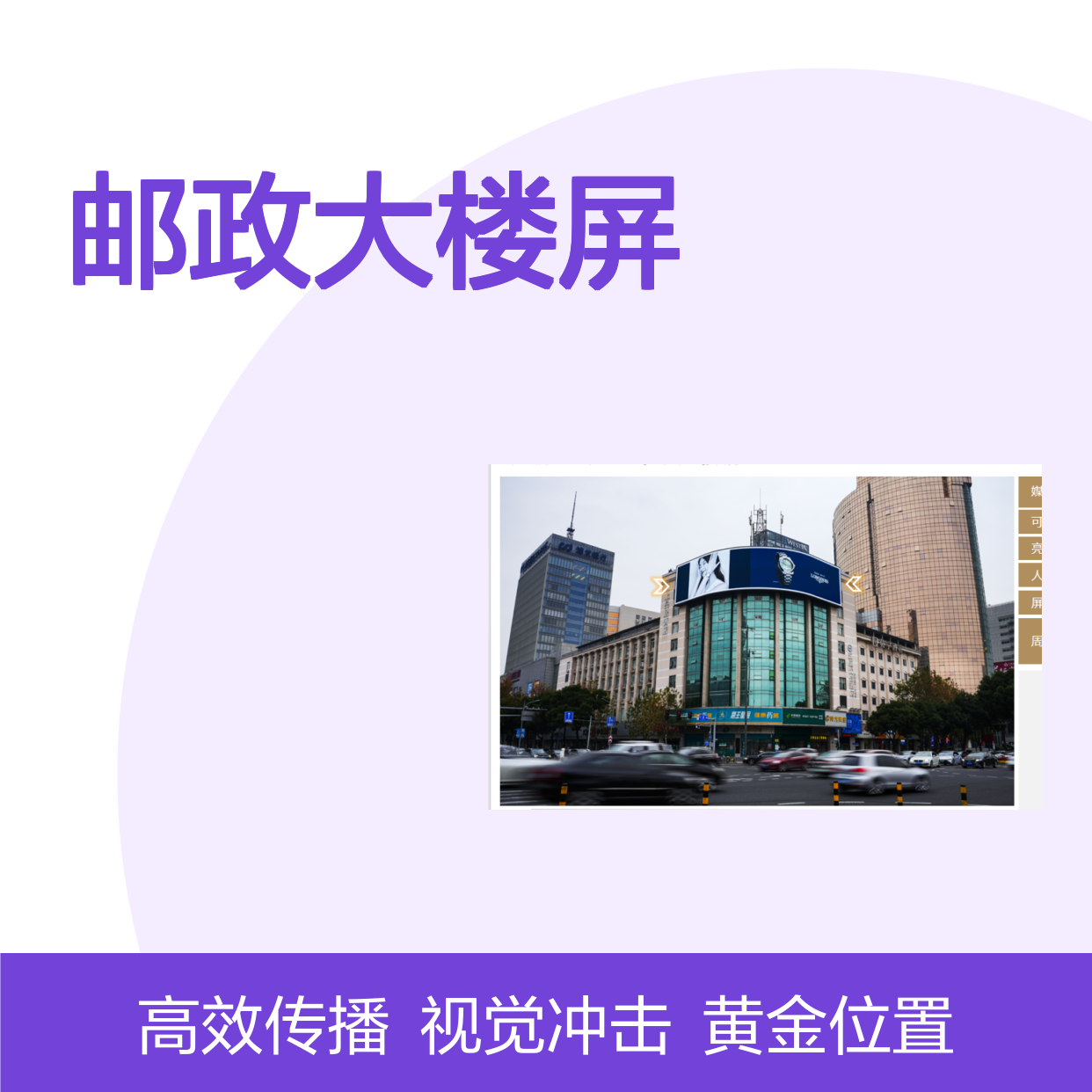 浙江宁波-三江口邮政大楼屏LED大屏的广告投放