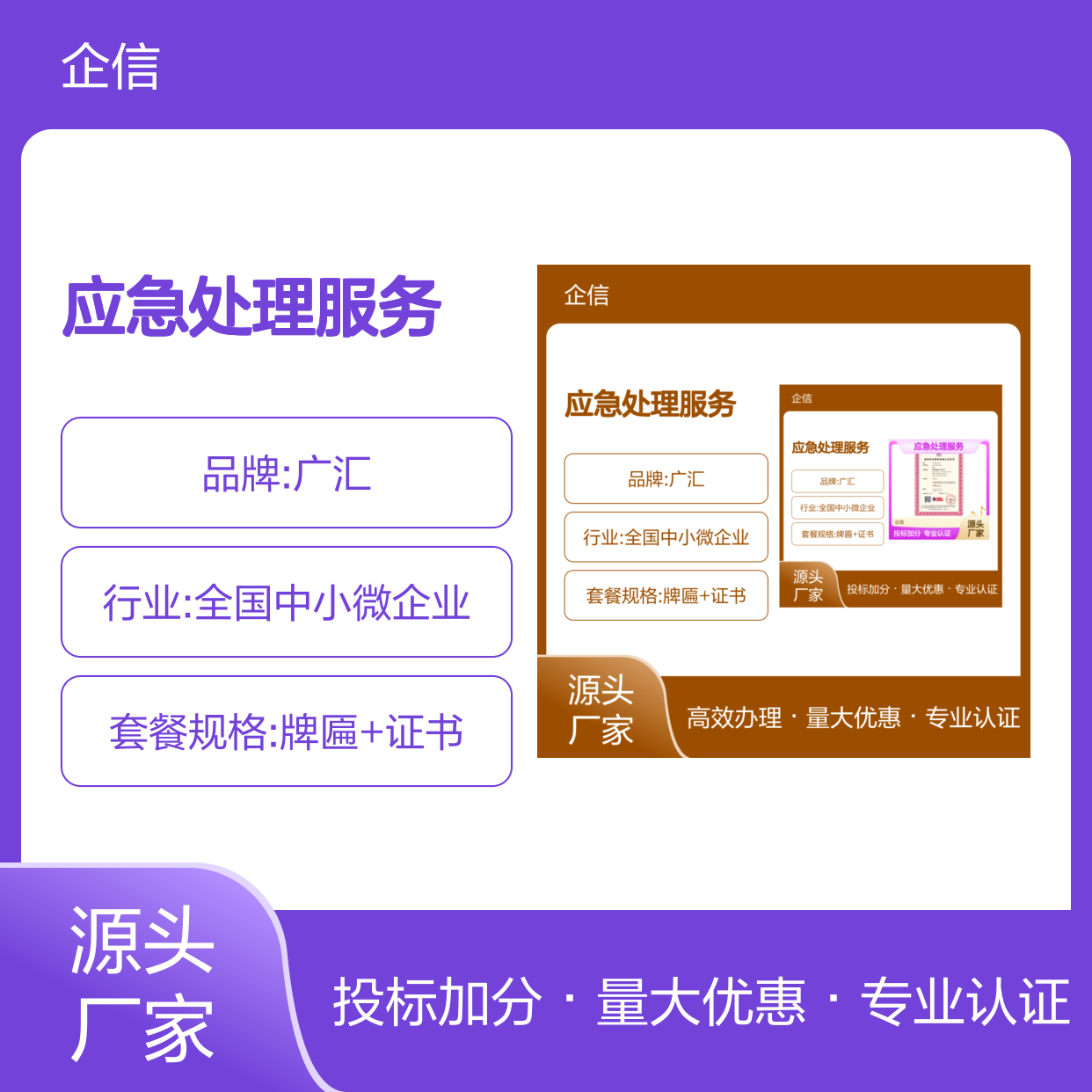 应急处理服务资质专业评价 投标加分 多网可查 体系认证