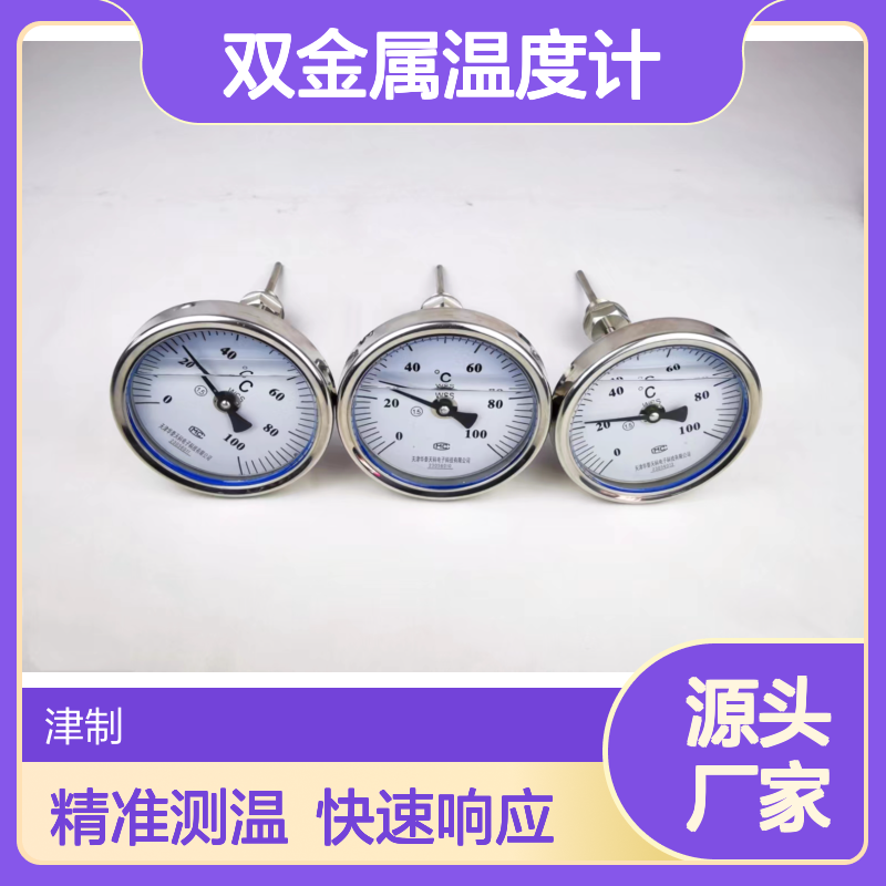 轴向型双金属温度计 指针显示 法兰连接 测温速度快 机械设备可用