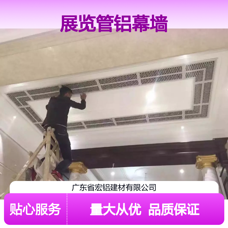 亚光白展览管铝幕墙 简约现代建筑装饰 雕花铝板艺术美感