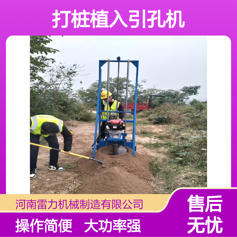 铁路打桩植入引孔机 河边围栏安装立式打孔机大功率掏土机