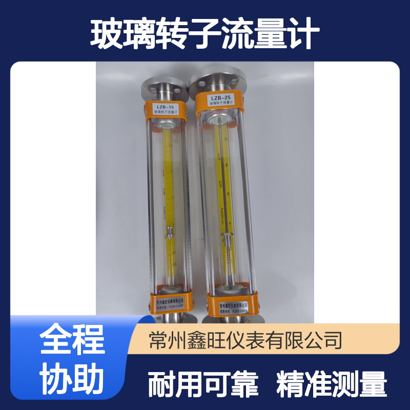 鑫旺LZB-32B全不锈钢法兰连接玻璃转子流量计 氨水尿素1m3/h测量