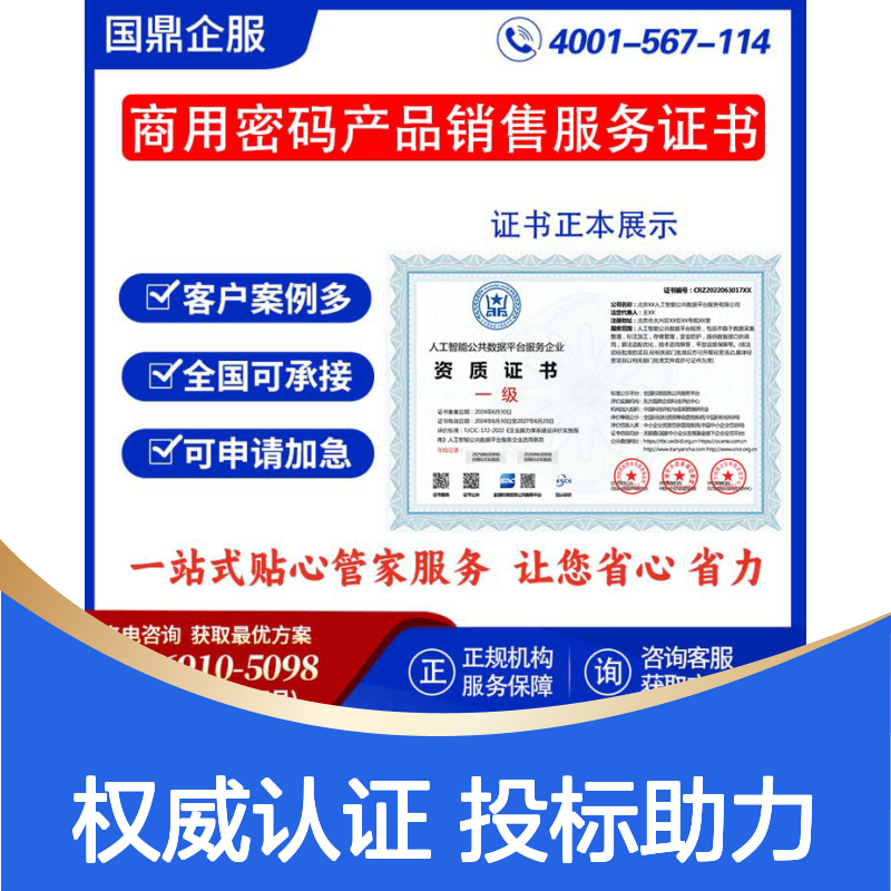 人工智能公共数据平台服务企业资质证书 投标加分 多网可查 ESCE