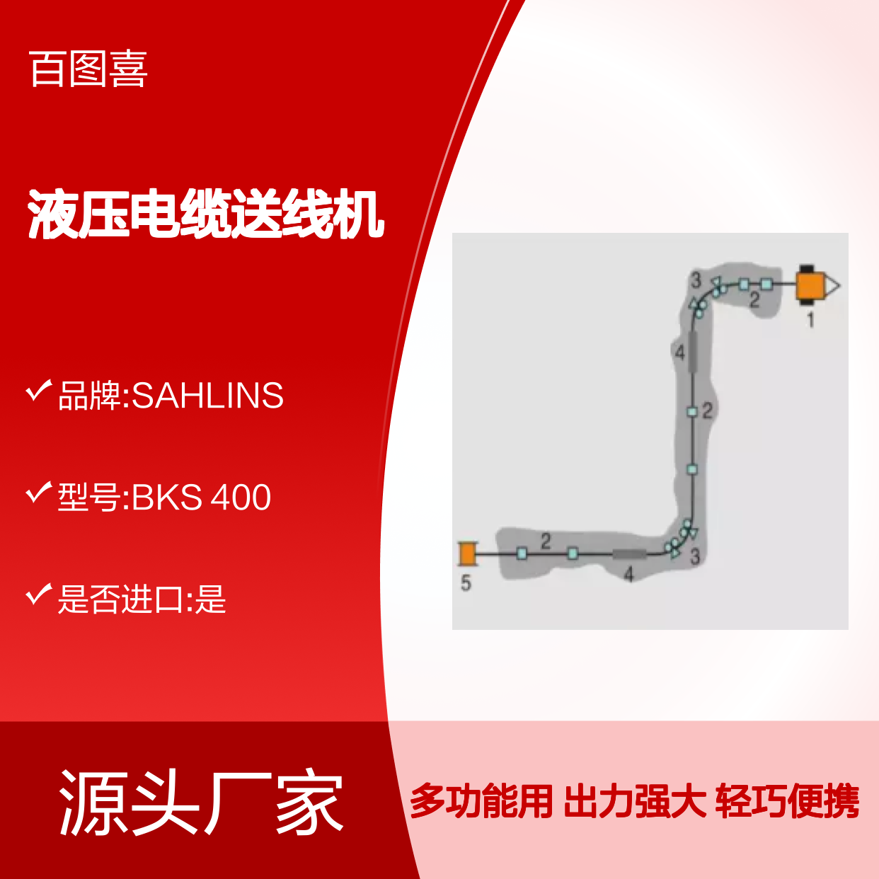 百图喜安全防护用品提供 瑞士 SAHLINS BKS400 液压电缆送线机