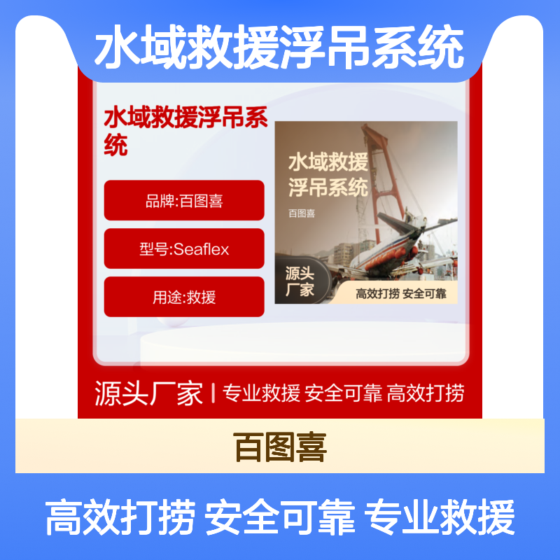 百图喜安全防护用品提供 中型水域救援浮吊系统