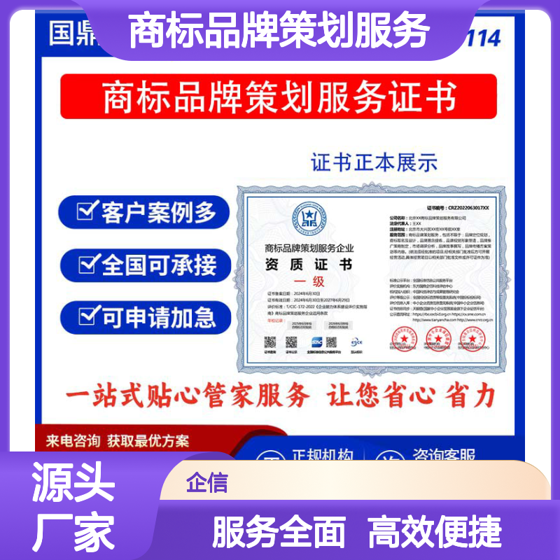 商标品牌策划服务企业资质证书 投标加分 多网可查 ESCE