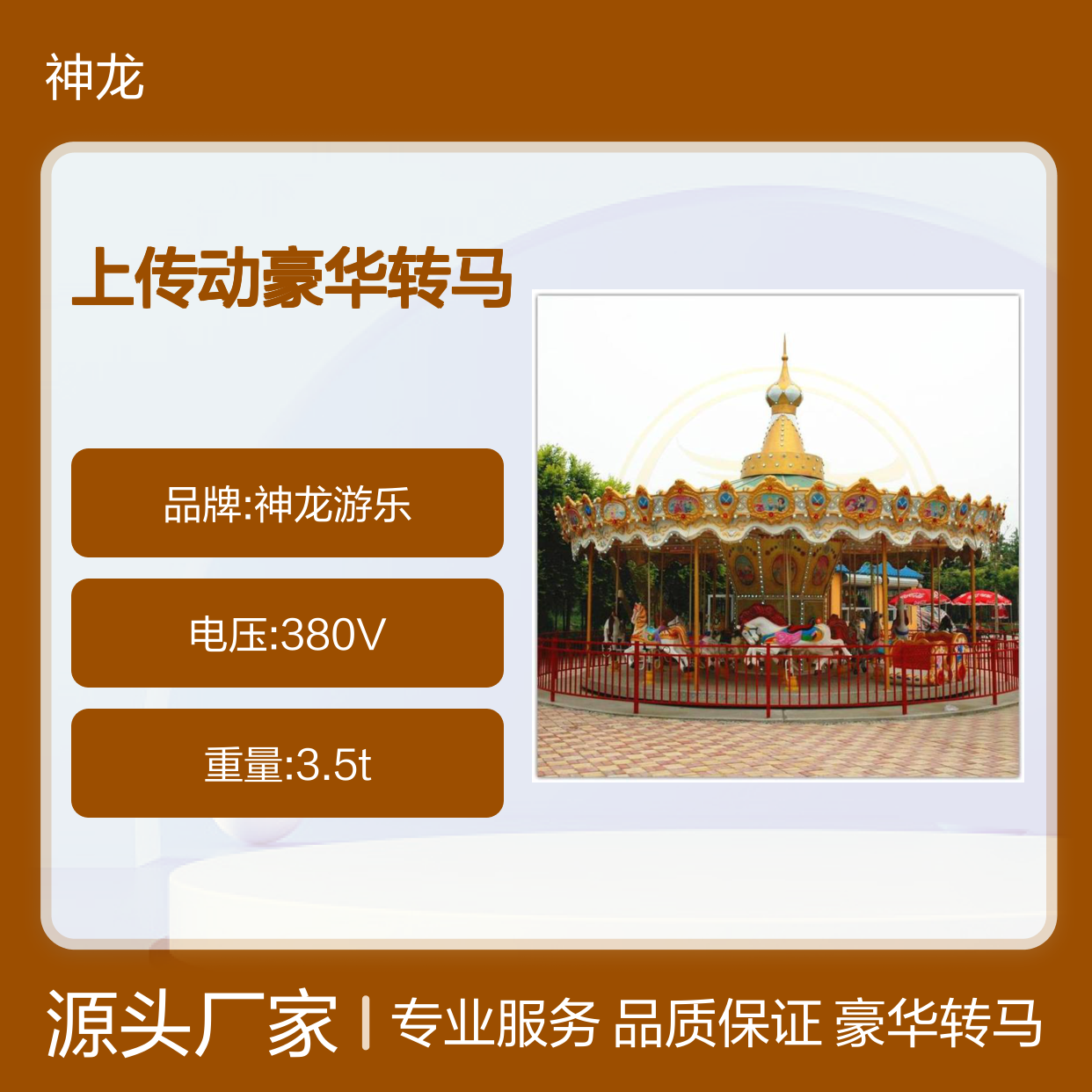 上传动豪华转马 游乐场24座旋转木马 神龙游乐供应