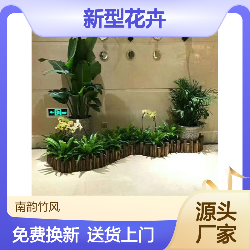 公司前台植物造景 室内绿植景观制作 新型花卉租赁服务模式 南韵竹风