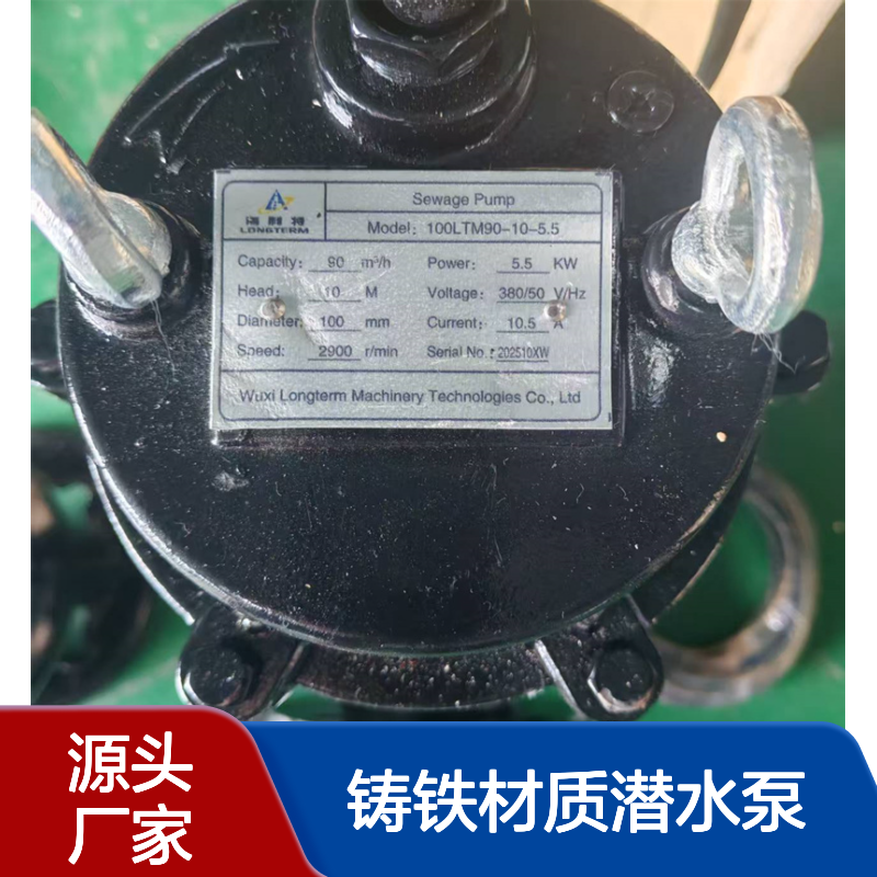 100LTM90-10-5.5立式铸铁材质潜水泵 惠沃德大流量污水排放泵