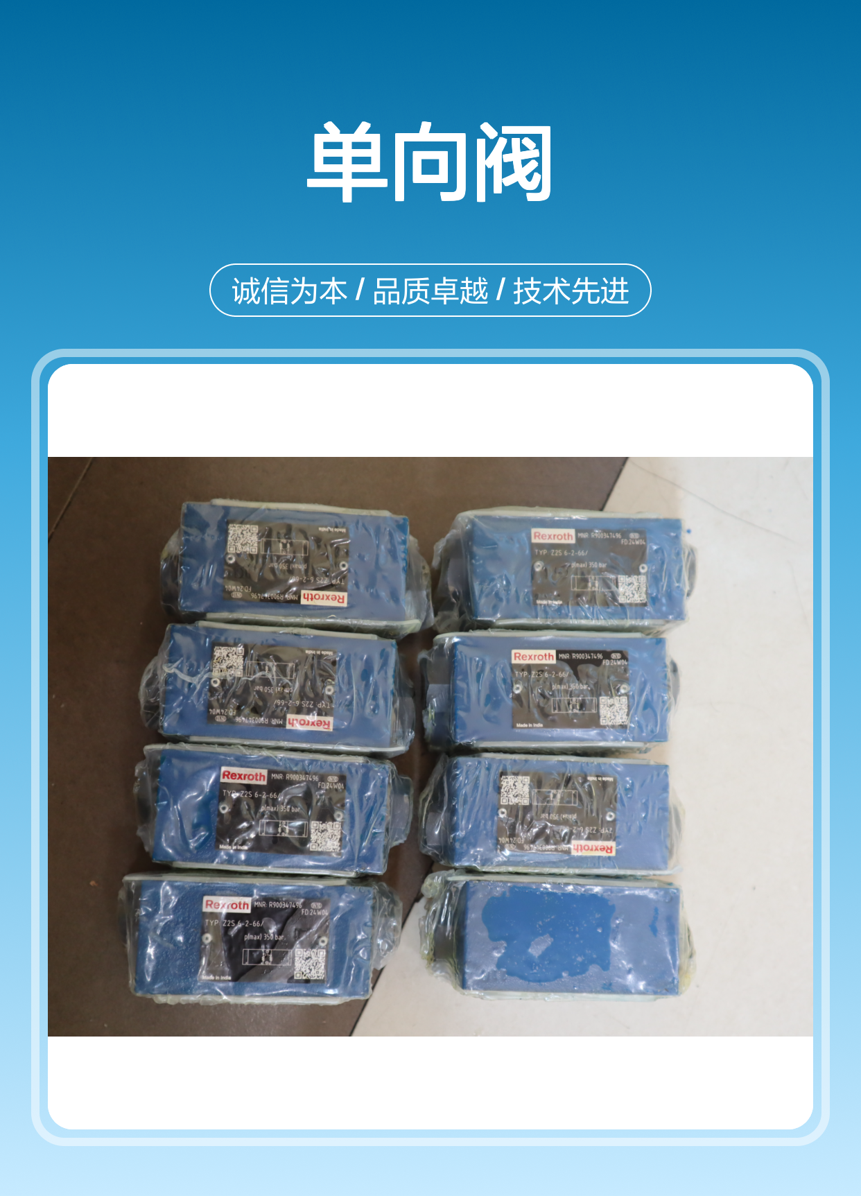 R900347496 Z2S6-2-64/ Z2S6-2-65/ Z2S6-2-67/ 力士乐REXROTH单向阀