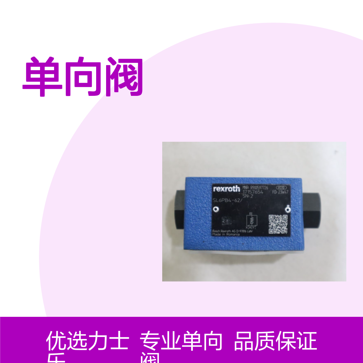SL6PB4-60/ SL6PB4-63/ SL6PB4-64/ R900597726 力士乐REXROTH单向阀