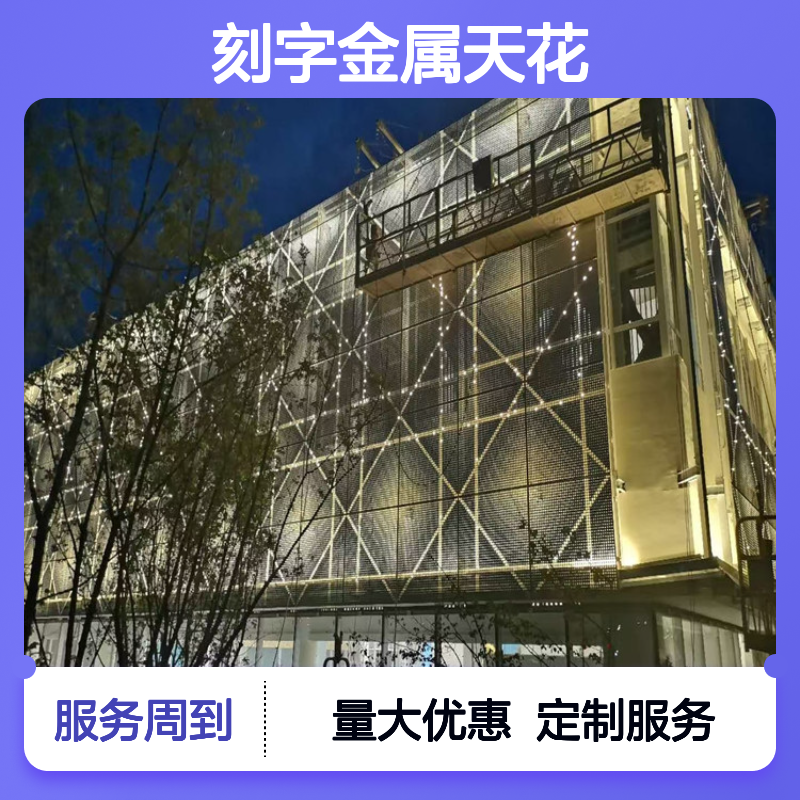 本市内定制刻字金属天花 商业空间餐厅酒吧装饰吊顶艺术感强