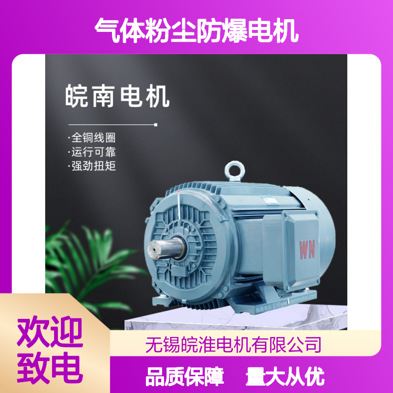 皖南电机YE4/YE3/YXVF 气体粉尘防爆电机 全铜线圈高效运行
