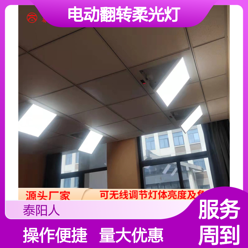 泰阳人 电动翻转柔光灯120W 会议室影视专用 数字遥控亮度角度可调