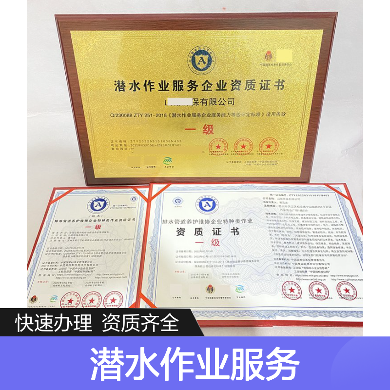 特种类潜水作业企业资质证书代办 安全可靠 价格透明