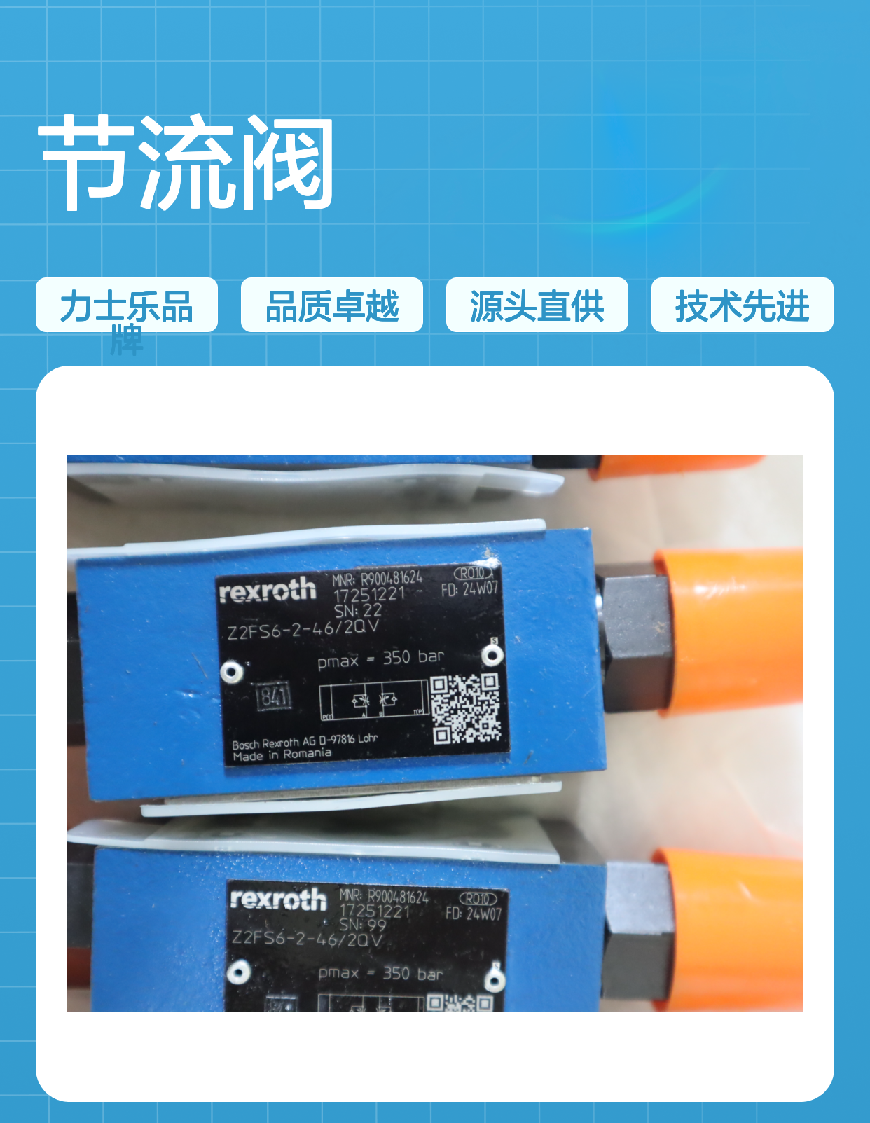 Z2FS6-2-46/2QV Z2FS6-2-44/2QV R900481624 力士乐REXROTH节流阀