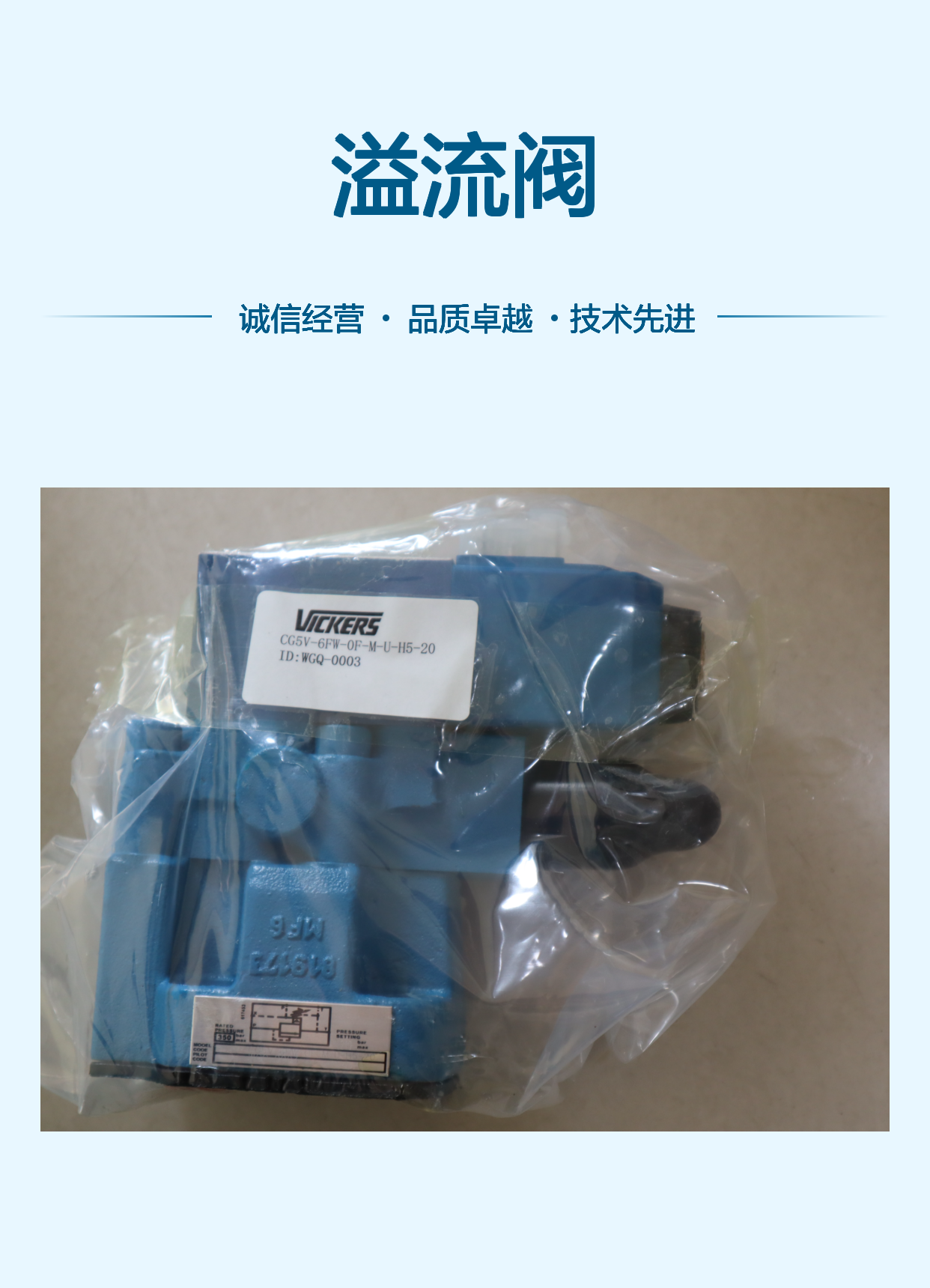CG5V-6FW-OF-M-U-H5-20 WGQ-0003 威格士VICKERS伊顿EATON溢流阀