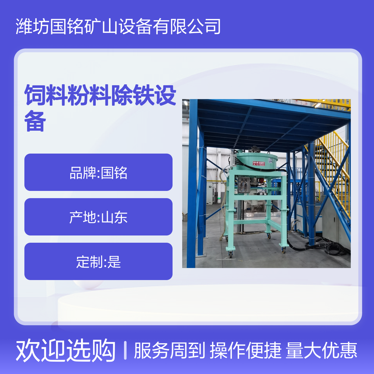 连续作业干粉除铁器 高效饲料粉料除铁专用设备