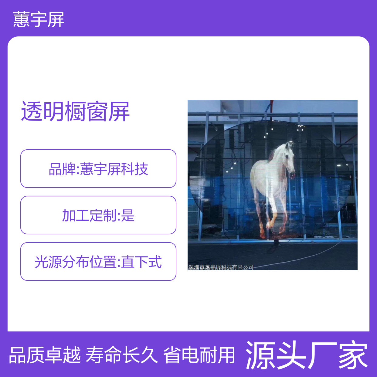 蕙宇屏 玻璃幕墙LED屏 LED透明橱窗屏 生产厂家