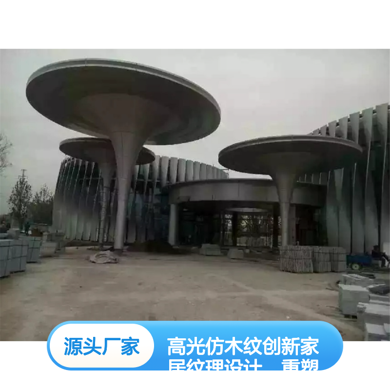 高光仿木纹铝板幕墙 螺杆吊装 轻质高强 耐腐蚀 现代建筑优选