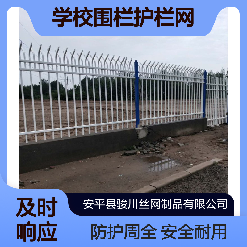 道路锌钢护栏 学校围栏护栏网 幼儿园围墙铁艺栏杆 骏川防护厂家
