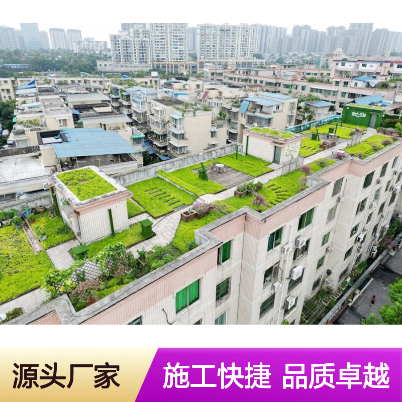 简洁快速的屋顶绿化制作 要求低 施工快 隔热美观防水好 无破坏性