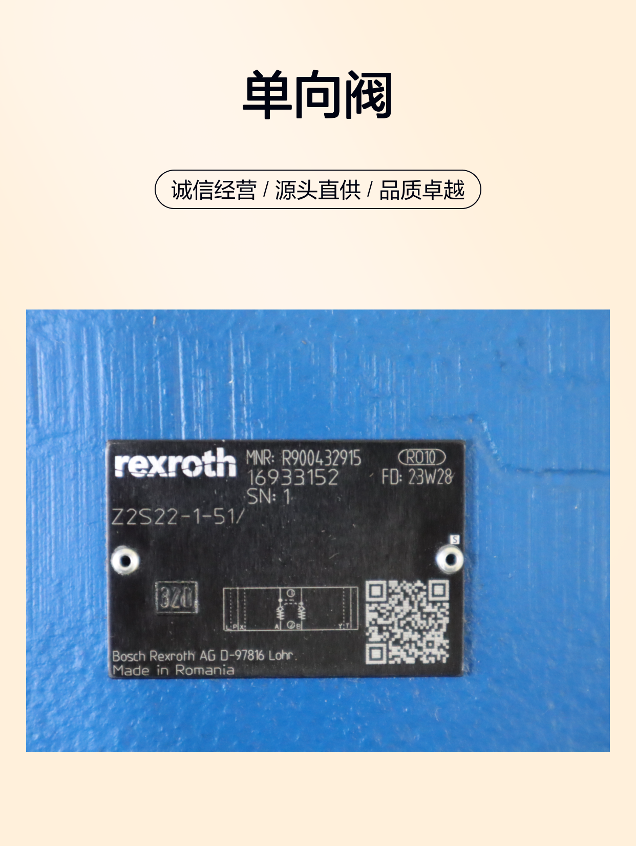 力士乐REXROTH单向阀Z2S22-1 铸铁材质德国进口