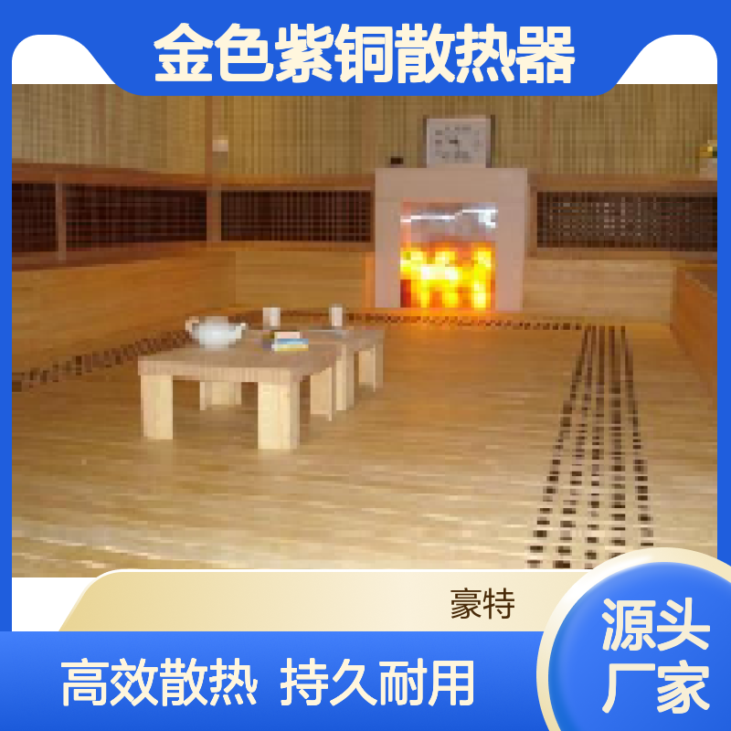豪拓汉蒸房金色紫铜散热器 上进下出对流散热23㎡