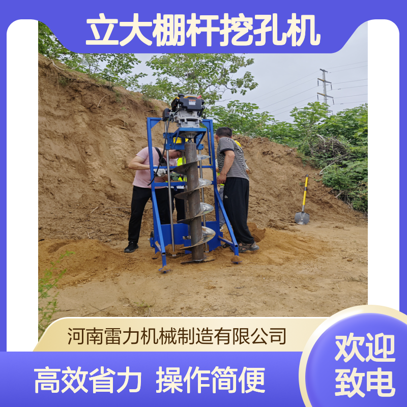 立大棚杆挖孔机 大功率植桩引入打洞机汽油可拆卸埋杆取土机子