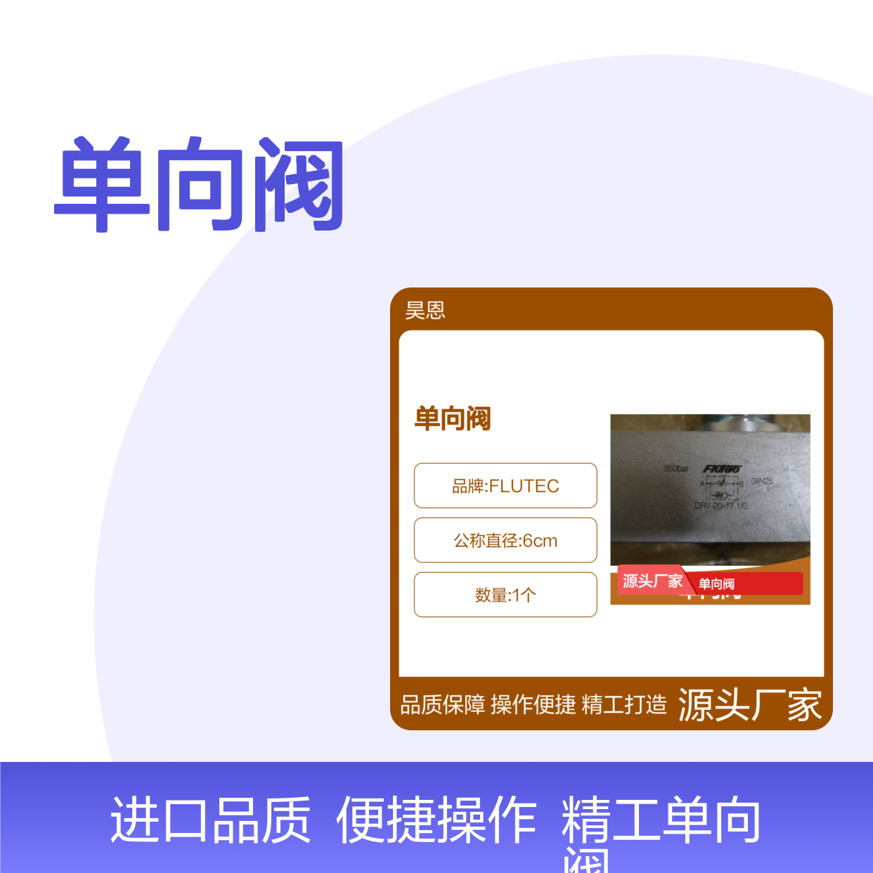 FLUTEC DRV-20-17.1/0 德国进口单向阀 精工打造