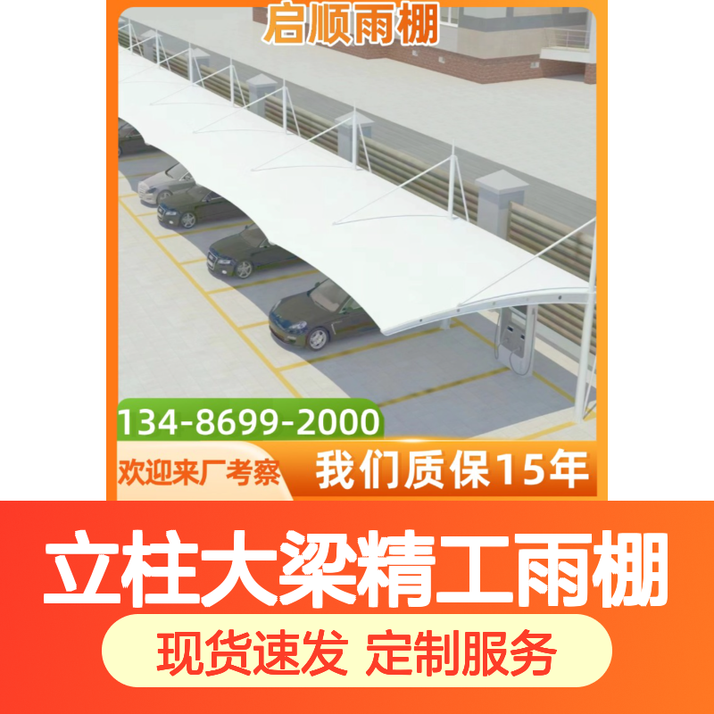 立柱大梁精工雨棚 启顺汽车遮阳篷布装置 质保十五年