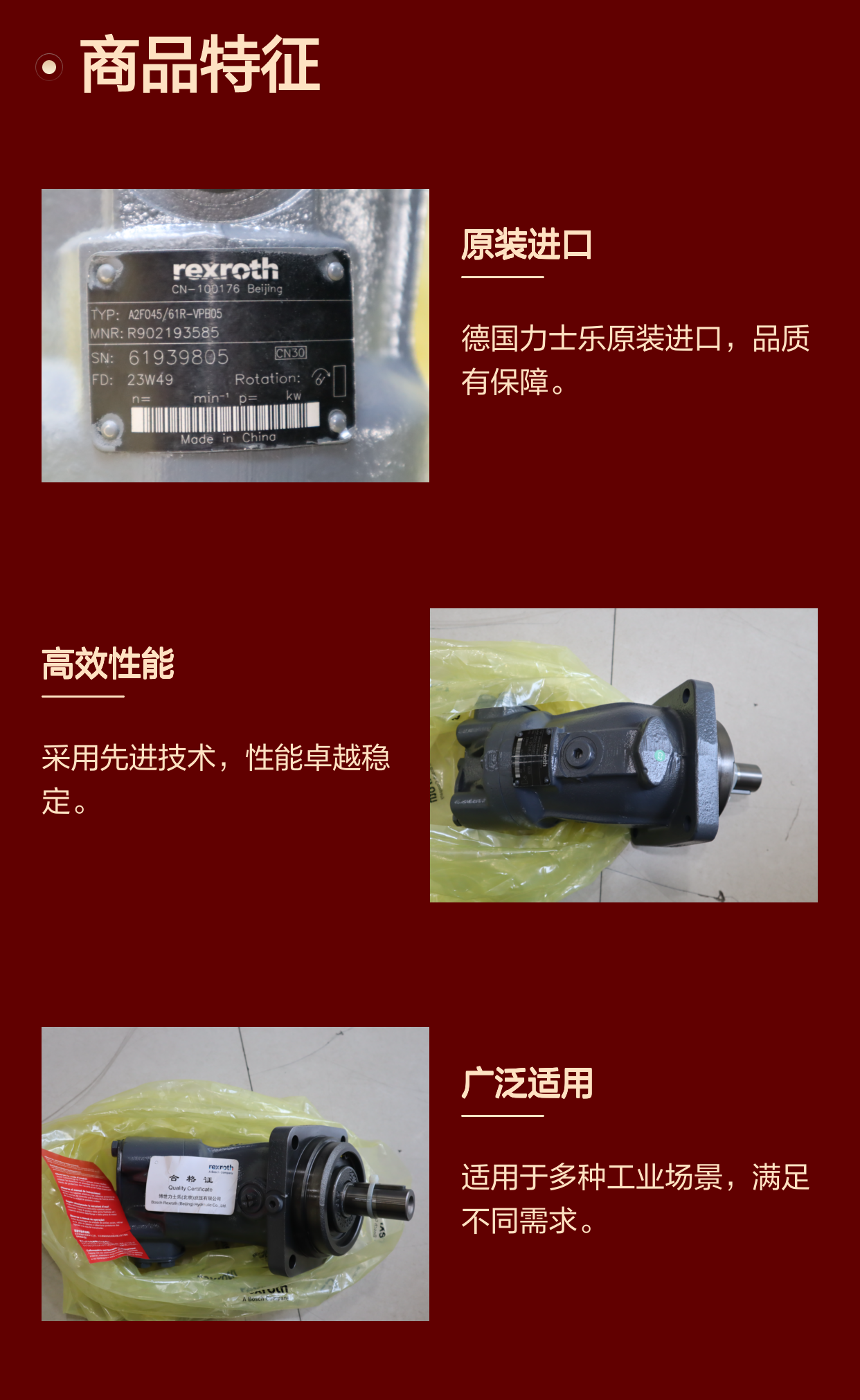 原装R902193585 A2FO45/61R-VPB05 德国力士乐REXROTH柱塞泵 马达