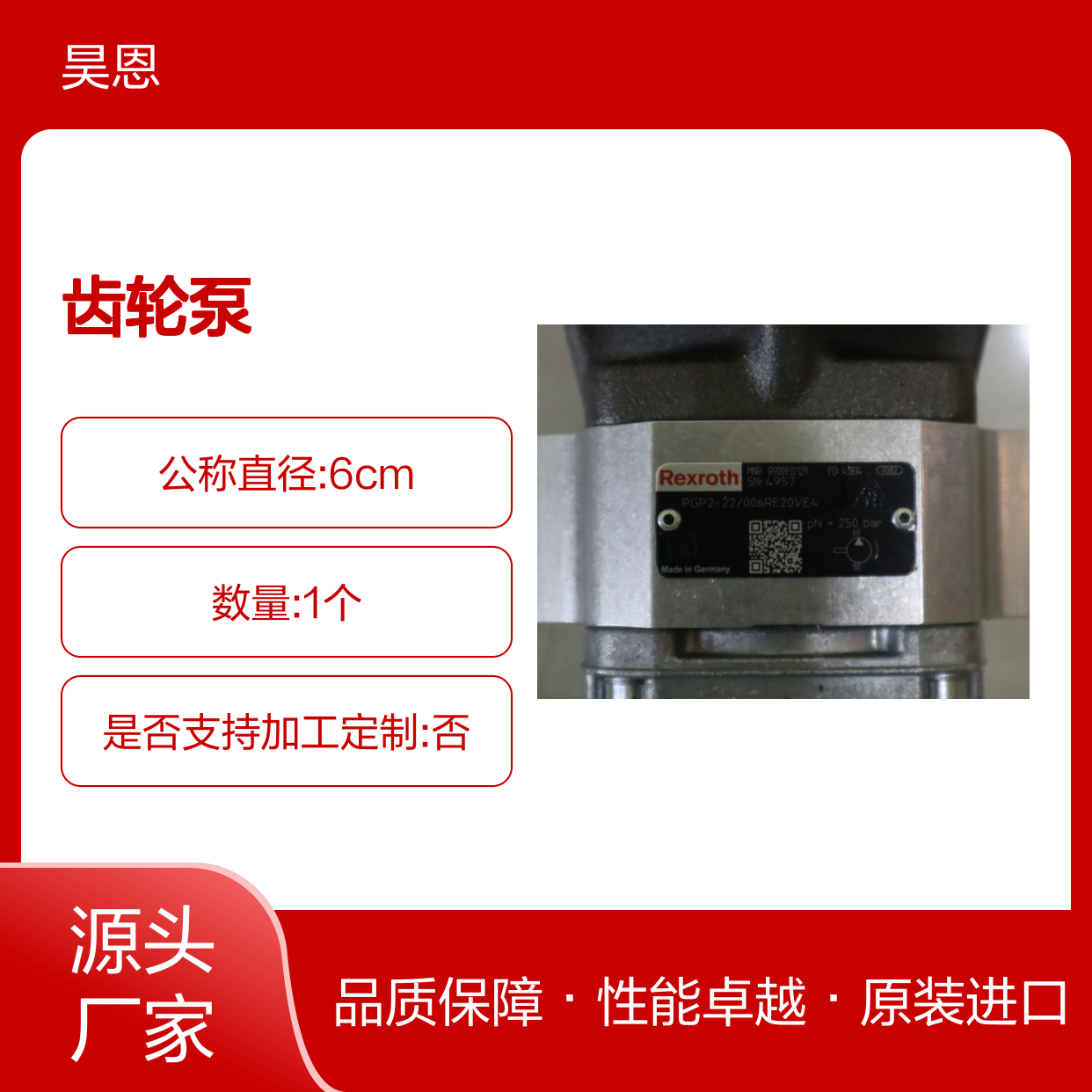 PGP2-2X/006RE20VE4 R900932129 德国力士乐REXROTH齿轮泵