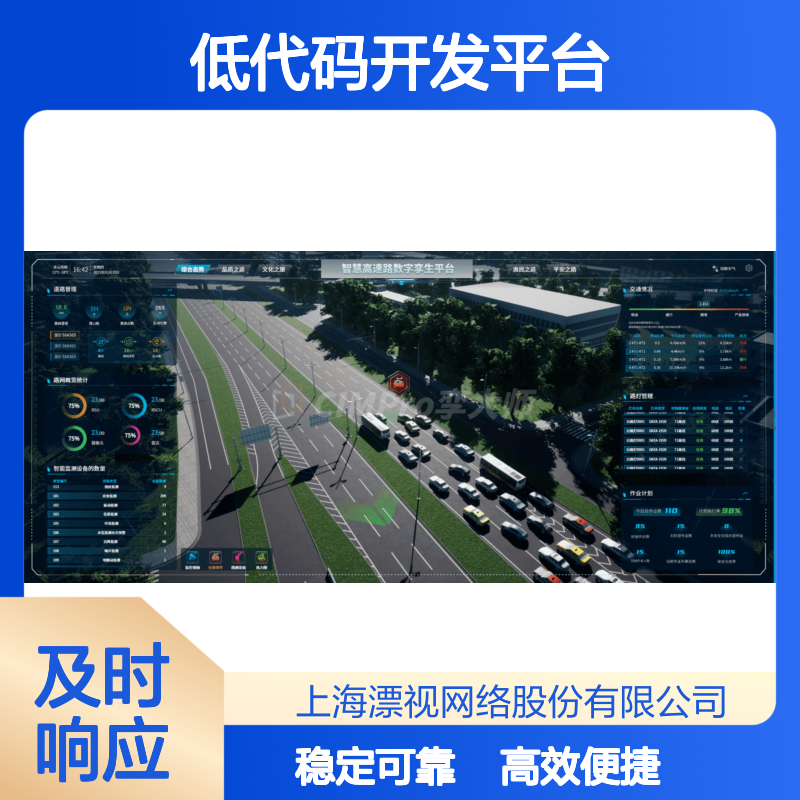 数字孪生低代码开发平台 - 拖拽式构建交通数字化系统 - 私有化部署