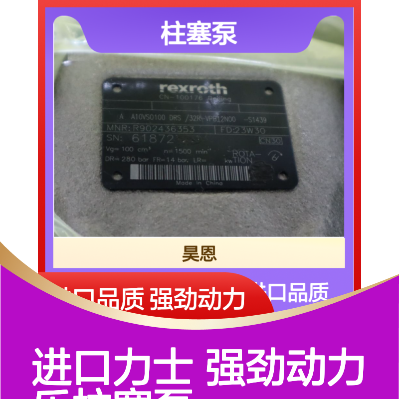 力士乐REXROTH柱塞泵 R902436353 A A10VSO100进口