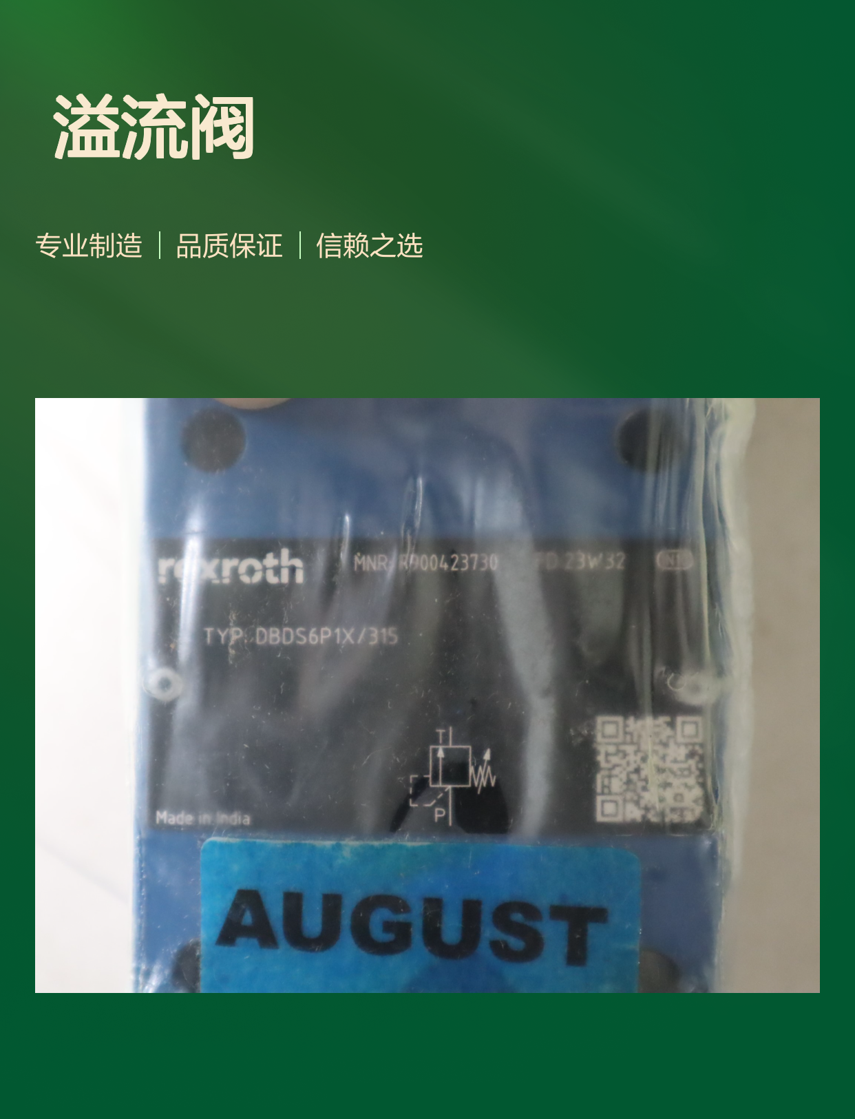 R900423730 DBDS6P17/315 DBDS6P18/315 德国力士乐REXROTH溢流阀