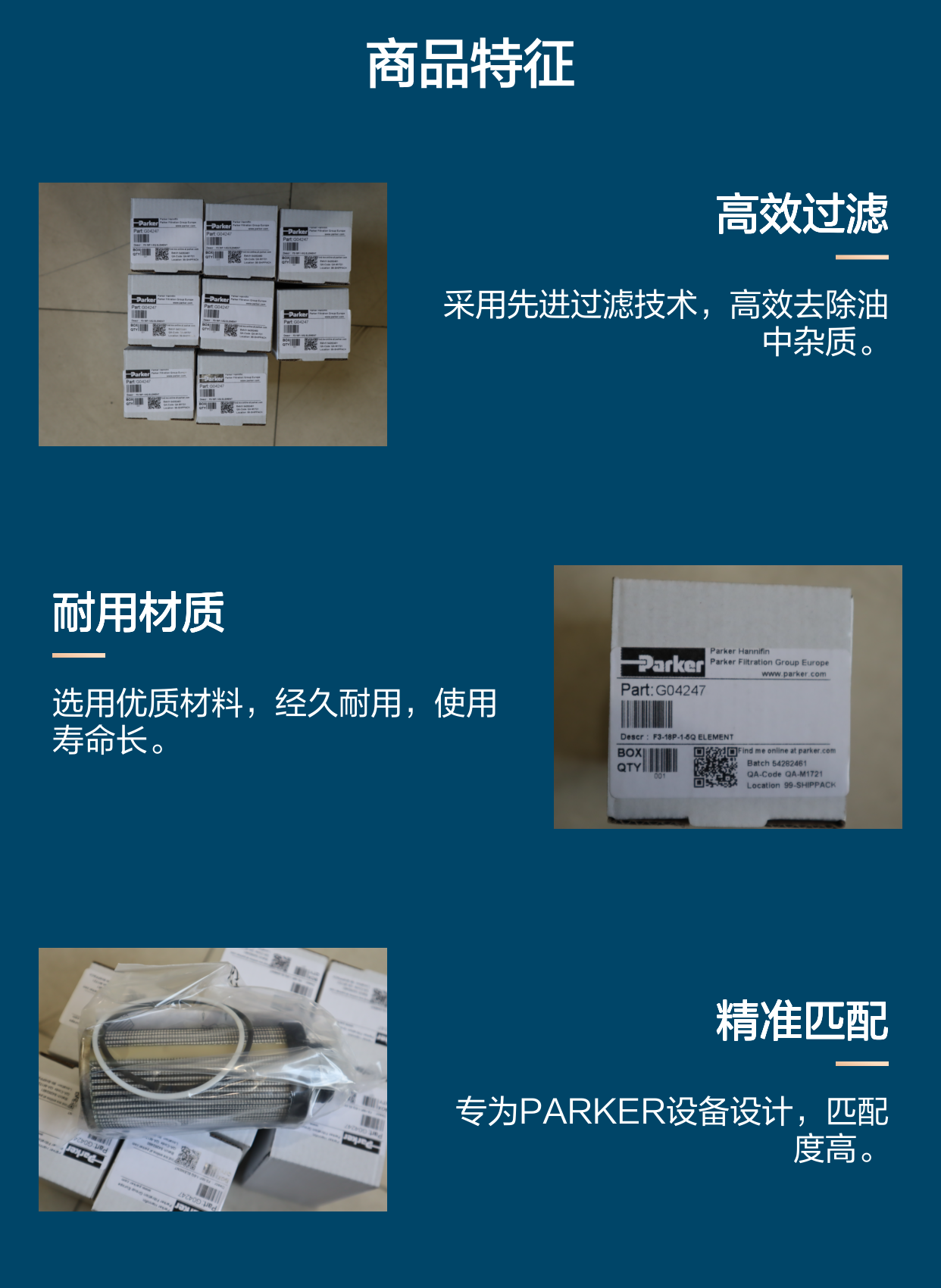 G04247 F3-18P-1-5Q ELEMENT 美国派克PARKER油滤芯