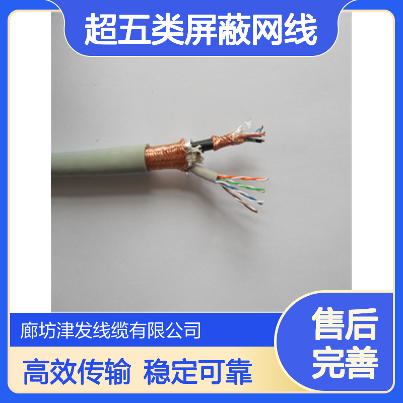 超五类屏蔽网线CAT-FTP-5E+2芯电线 复合信号电缆