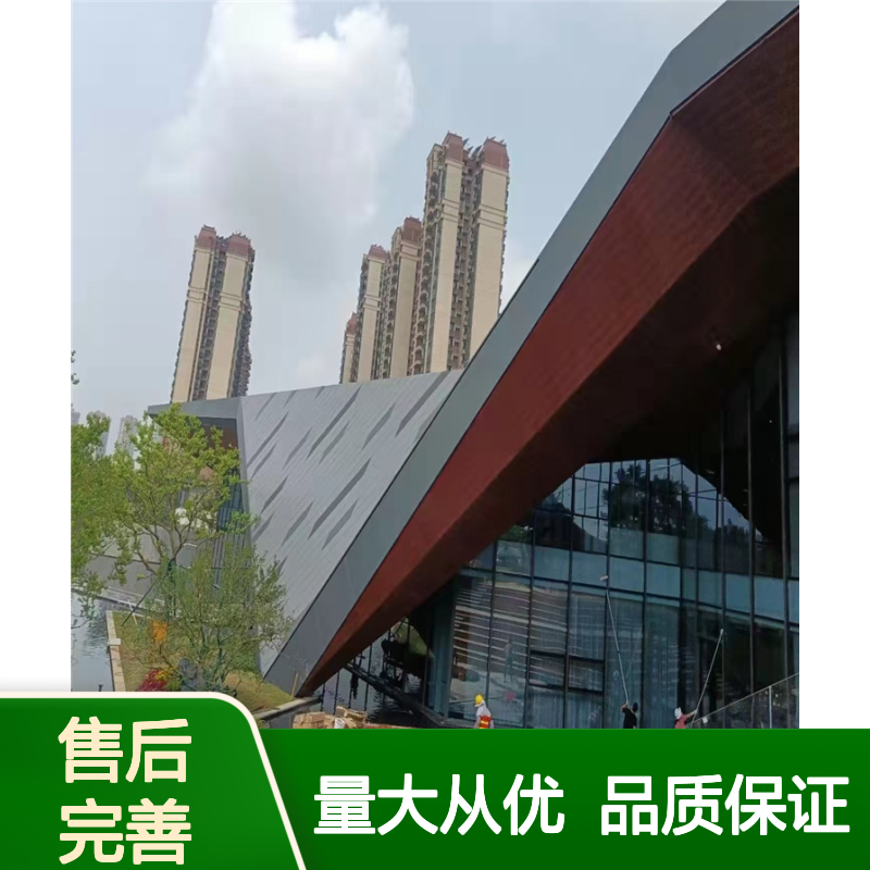 咖色密拼金属墙板 冲画铝板CAD节点图 室内外装饰优选建材