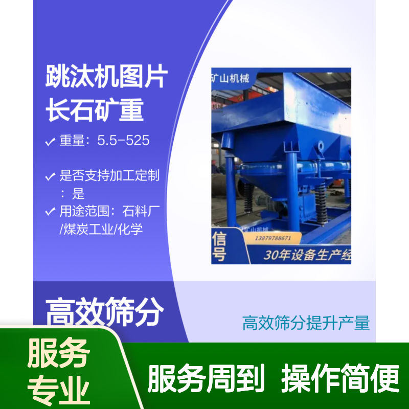 全套长石矿重选机器 跳汰机高效筛分 时产20吨低振动金矿选矿设备