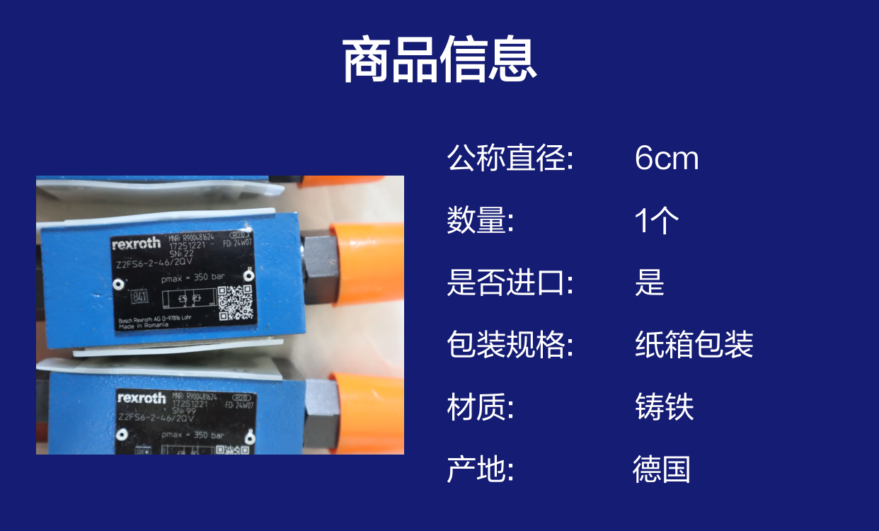 Z2FS6-2-45/2QV Z2FS6-2-43/2QV R900481624 力士乐REXROTH节流阀