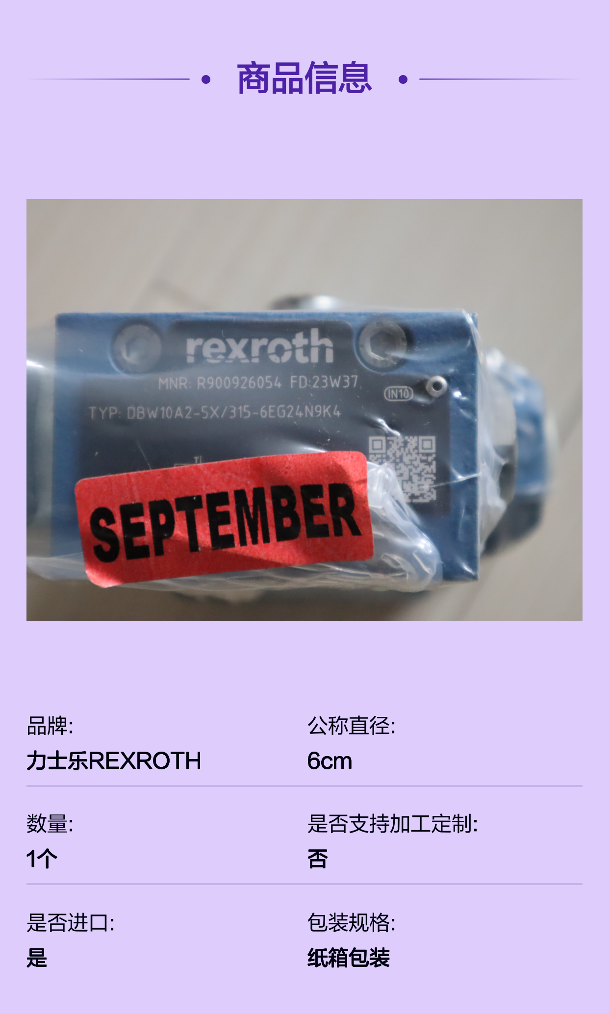 DBW10A2-52/315-6EG24N9K4 R900926054 德国力士乐REXROTH溢流阀