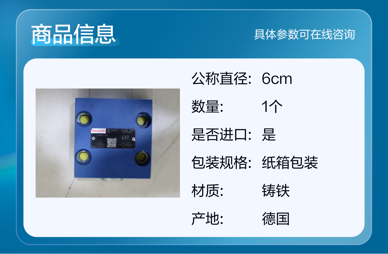 S10P05-10/ S10P05-1X/ S10P05-11/ R900769541 力士乐REXROTH单向阀