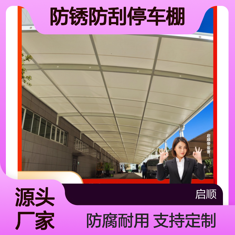 启顺膜结构防锈防刮自行车停车棚 学校专用 支持定制