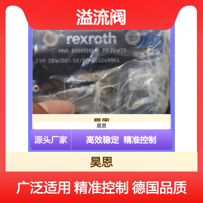 R900920619 DBW20B1-53/315-6EG24N9K4 德国力士乐REXROTH溢流阀