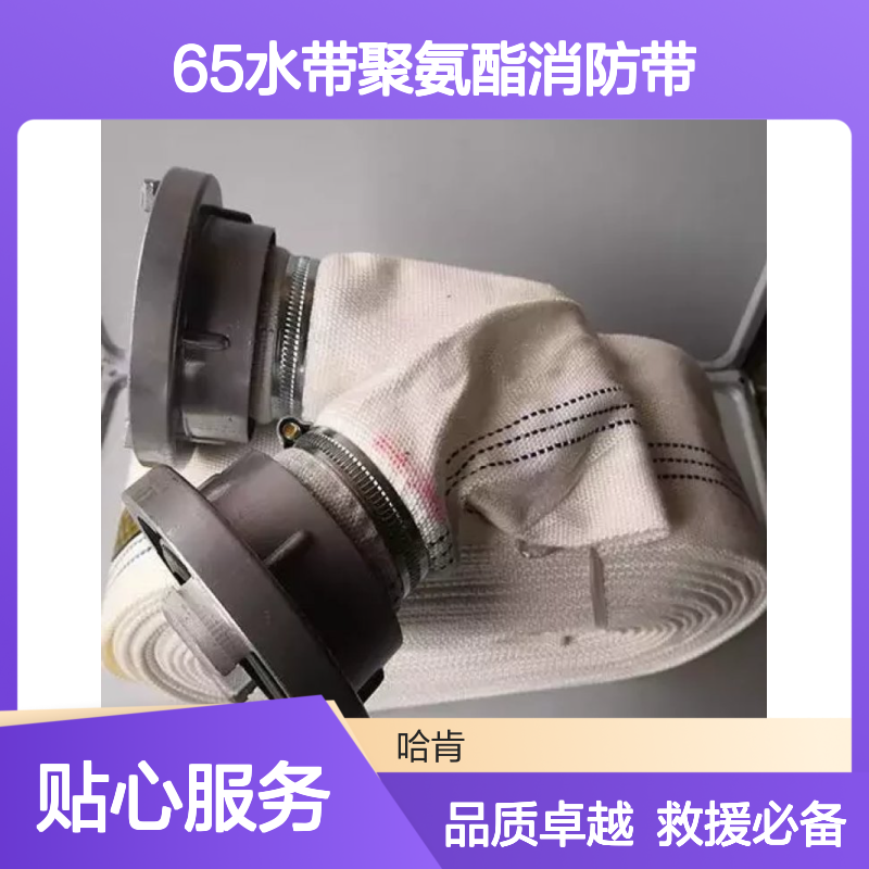 哈肯国际总代理供应 帆布水带65水带聚氨酯消防带双层 救援工具